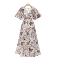 ราคา พร้อมส่ง เดรสสาวอวบ Plus Size สีชมพูลายดอก ผ้าชีฟองเนื้อดี สม๊อคเอวยืดนิ่มมาก ใส่เดินทะเลเก๋ๆ ใส่สบายมากๆ (10458678185)