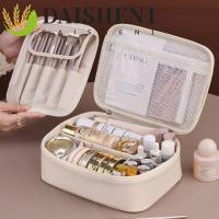 ราคา DAISHEN1 กระเป๋าเครื่องสําอางหนัง PU, กระเป๋าแต่งหน้าแบบถอดได้ทรงสี่เหลี่ยม, กระเป๋าถือซิปหรูหรา Carry-on Makeup Tote Travel Wash Bag Travel (42129007686)