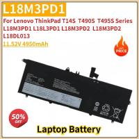 ราคา คุณภาพสูง L18M3PD1 11.52V 4950mAh แบตเตอรี่แล็ปท็อปสําหรับ Lenovo ThinkPad T14S T490S T495S Series L18M3PD2 L18M3PD2 L18D13 (47660124121)