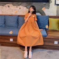 ราคา ชุดเดรสยาวสีส้มคอปก ใส่เป็นชุดคลุมท้องได้(ของ ใหม่) (4252898390)