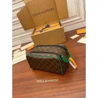 ราคา LouisVuitton Four Seasons Single Character Style Good Things New Style Mens Bag DoppKit Presbyopic Canvas Toiletry Bag Handbag Texture Temperament Training (48461305439)