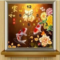 ราคา ครอสติชคริสตัลเม็ดกลมติดเต็ม นาฬิกาปลาคราฟ ขนาด40×40cm ส่งฟรี ลทบ. (4929048019)
