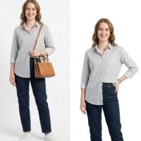 ราคา KEMEJA H*m เสื้อเชิ้ตหอยเชลล์สีขาวแขนยาวผู้หญิง/เสื้อเชิ้ตผู้หญิงที่มีป้ายเต็ม/เสื้อผู้หญิงชั้นนํา/เสื้อสตรีร่วมสมัยล่าสุด (46057471321)