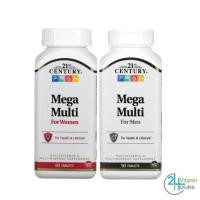 ราคา [พร้อมส่ง] 21st Century, Mega Multi for Men / Women , 90 เม็ด (วิตามินรวม สำหรับ ชาย / หญิง) (17551478865)