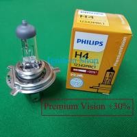 ราคา หลอดไฟหน้า H4 Philips 12V 60/55 W P43t-38 Premium Vision +30% จำนวน 1 หลอด เพิ่มวิสัยทัศน์ในการมองเห็น (1461976183)