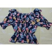 ราคา เสื้อลายดอกเปิดไหล่จั๊มเอวจั๊มแขน (53408231440)