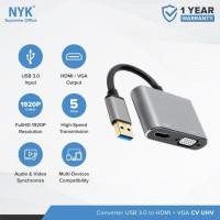 ราคา ตัวแปลง USB เป็น HDMI VGA NYK C2 Converter NYK USB 3.0 เป็น HDMI VGA (51060814669)