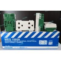 ราคา เต้ารับคู่ เสียบขากลมแบน มีกราวด์ ปลั๊กเสียบ WEG15929(อันละ150บ.) ยี่ห้อพานาโซนิค​ ปลั๊กกราวด์คู่ (1935811579)