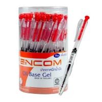 ราคา ปากกาแดง ปากกากระปุก ปากกาหมึกน้ำมัน หัว 0.5 Pencom OG14-red ปากกาหมึกน้ำมันแบบกด ด้ามใส ไส้สีแดง (45303705526)