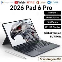 ราคา 【3 years warranty】2026 ใหม่ Global Version แท็บเล็ต Android 12.0 Pad 6 Pro 12GB + 512GB Snapdragon 870 แท็บเล็ตพีซี 5G Dual SIM การ์ดหรือ WIFI HD 4K (23956012204)