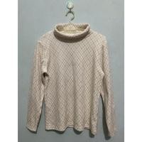 ราคา เสื้อคอเต่าแขนยาว ลายตาราง สีครีม (มือสอง) (47853798312)