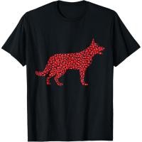 ราคา Heart Dog Lover เสื้อยืดวันวาเลนไทน์ลูกสุนัขเยอรมันเชพเพิร์ดวันวาเลนไทน์ (53657894393)