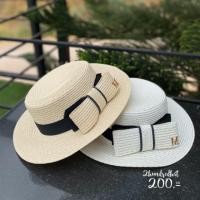ราคา HatforU หมวกปานามา ทรงเค้กพร้อมส่ง logo m มีโบว์ (6417362937)