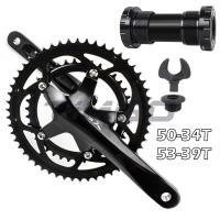 ราคา Jiankun แผนที่จักรยานพับ 28/9/10 ความเร็ว Crankset 50-34T 53-39T Hollowtech Chainwheel BCD 110 มม.130 มม.วงเล็บด้านล่างใช้งานร่วมกับ Shimano Sora 105 FC-R3000 FC-4700 (24595238002)