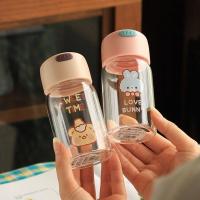 ราคา ถ้วยแก้วขนาดเล็กสไตล์เกาหลีการ์ตูนน่ารักออกแบบขวดน้ําแบบพกพา (40830915055)