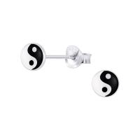 ราคา SILVER THAI 6mm Sterling silver yin yang stud earrings ต่างหูเงินหยินหยางขนาด 6 มม ต่างหูเงินแท้ ใส่แล้วไม่แพ้ (13526716627)