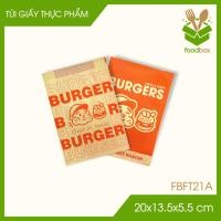 ราคา Combo 100 ถุงแฮมเบอร์เกอร์กระดาษคราฟท์ ถุงกระดาษเบอร์เกอร์ take-away - 20x13.5x5.5 cm -FB.MFT21A (52060631445)