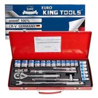 ราคา |1|ชุดบล็อก Euro King Tools 24ชิ้น 6เหลี่ยม 1/2 คุณภาพเยอรมัน เกรดเหล็ก CRV แท้ (55606486491)
