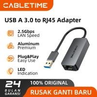 ราคา CABLETIME USB เป็น LAN Ethernet RJ45 อะแดปเตอร์การ์ดเครือข่ายความเร็วสูง (26194687860)