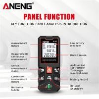ราคา ANENG เครื่องวัดระยะ เลเซอร์วัดระยะ 40/60/80/100 เมตร เครื่องวัดระยะเลเซอร์ขนาดพกพา ตลับเมตรดิจิตอล อุปกรณ์ เครื่องมือ. (46353805884)