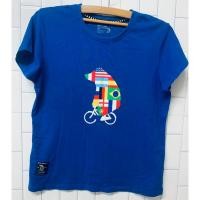 ราคา เสื้อยืดผู้หญิง สีน้ำเงิน ลายหมีธงชาติ ไซส์ XL Giordano อก 38" ไหล่ 16" ยาว 24" มือสอง สภาพดี (23835667565)