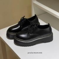 ราคา (พร้อมส่งจากไทย) รองเท้าคัทชูหนังสีดำ พื้นสูง 4.5 ซม. รุ่น JK by walkin.shoe (18056768617)