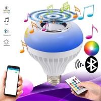 ราคา E27 หลอดไฟ LED อัจฉริยะ RGB เพลงลำโพง หลอดไฟ ลำโพงบลูทูธไร้สาย ตกแต่ง หลอดไฟรีโมท (14613110704)