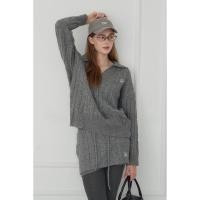 ราคา Knit Pia V Collar Embroidery Long Sleeve Top& Short Skirt Pant Set (26075110968)