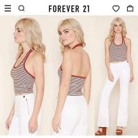 ราคา Forever21 เสื้อคล้องคอผ้ายืด SizeM (22958433346)