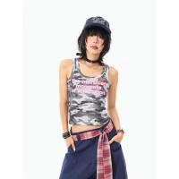 ราคา CUWU Camo Pink Tank Top เสื้อกล้ามลายทหาร (41022700618)