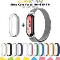 ราคา สายโลหะ + ตัวเรือน TPU สำหรับ for Xiaomi Mi Band 10 9 8 แผ่นป้องกันหน้าจอ ครอบคุ้มกันสำหรับ for Miband 10 9 8 (46259086824)