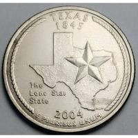 ราคา สหรัฐอเมริกา (USA), ปี 2004, 25 Cents รัฐเท็กซัส (Texas), ชุด 50 รัฐของอเมริกา (8806283698)