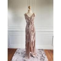 ราคา ชุดราตรี ผ้า Satin สี ครีมทอง ของจริงสีต่างจากในภาพ (18108359431)