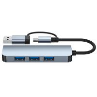 ราคา 4-in-1 ฮับอลูมิเนียมอัลลอย 3.0 สถานีเชื่อมต่อ USB Type-C Type C Type C ถึง USB3.0 5Gbps และ 3 USB2.0 4 พอร์ต POLT SLIM SLIM SPLITTER PLAY (42773069609)