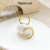 ราคา Spar.co ต่างหูห่วงวงกลมเรียบง่าย - ไทเทเนียมเคลือบทอง ป้องกันสนิม ไม่เปลี่ยนสีและหลุดลอก SP-AAB1109 (25283984140)
