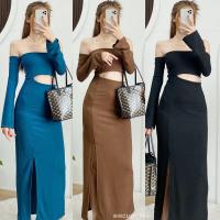 ราคา NADIA DRESS เดรสเกาะอกต่อแขนยาว เว้าเอว ผ่าชาย ผ้าท็อปทวิล (24322584993)