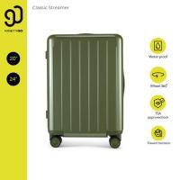 ราคา NinetyGo กระเป๋าเดินทางแบบโครง รุ่น Classic Streamer 90L07 PC100% ล็อกคู่ หรูหรา กันน้ำ กันรอย ขนาด 20/24 นิ้ว [เขียว] (25894394493)