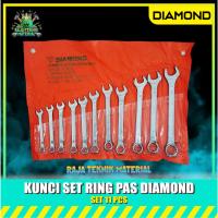 ราคา DIAMOND Ring Spanner ชุด 11 ชิ้นประเภท 8-24 มม./ Chrome Diamond Ring Spanner (56752878545)