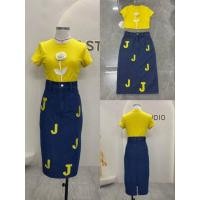ราคา 692 Sเซตกระโปรงยีนส์ปักเสื้อแต่งดอก3ดี (29259498476)