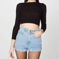 ราคา แท้ American Apparel High Waist Denim Shorts size 27 (7725795367)