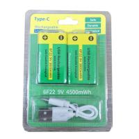 ราคา ถ่าน 9v ชาร์จ type c ถ่านแบตเตอรี่ USB ขนาด 9V ชาร์จเร็ว ชาร์จได้ทุกที่ ทุกเวลา ความจุ 3600 mAh. (27522384262)