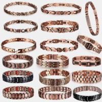 ราคา สร้อยข้อมือแบบโซ่โบราณสำหรับผู้ป่วยโรคข้ออักเสบ สร้อยข้อมือแม่เหล็กเจอร์เมเนียมสีทองแดงสำหรับผู้ชายแ (49001239326)