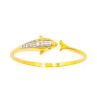 ราคา Happy jewelry แหวนโลมา สวยๆ เก๋น่ารัก แหวนเพชร แหวนทองเพชรแท้ ทองแท้ 37.5% ME782 (3681150187)