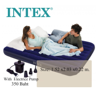 ราคา Intex Classic Downy Queen รุ่นใหม่ ที่นอนเป่าลม 5 ฟุต สีฟ้า แถมสูบไฟฟ้า 68759 (1082940704)