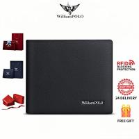 ราคา William POLO กระเป๋าสตางค์หนังแท้ผู้ชาย - Slim Bifold RFID Blocking Card Holder & ID Window, Multi-Function Short Wallet พร้อมกล่องของขวัญฟรี (สําหรับของขวัญผู้ชาย)202605】 (53861272500)