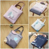 ราคา กระเป๋าผ้าสะพายข้าง 2 หูหิ้ว กระเป๋าผ้าสีพาสเทล กระเป๋าผ้าแคนวาส (4536903526)