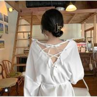 ราคา Al725 เดรสเชิ้ตกระดุมหน้า หลังร้อยเชือกเอง มีเชือกผูกเอว (6551226295)