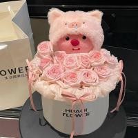 ราคา Spot Beaver loopy การ์ตูนสีชมพู Hug ถังจําลองช่อดอกไม้ตุ๊กตาแฟนของขวัญวันเกิดวันวาเลนไทน์สําหรับสาว Beaver Loopy รถเข็นสีชมพู (40630839164)
