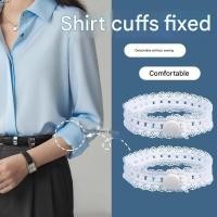 ราคา LACKT 2 ชิ้นเสื้อแขนผู้ถือ,ปรับ Punch-ฟรี Shorten แขนความยาว,ลูกไม้ยืดหยุ่นสีทึบยืด Cuff Fasteners (57060498190)