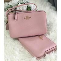 ราคา Coach คล้องมือไซส์ S 2ซิป สีชมพู (6461067789)